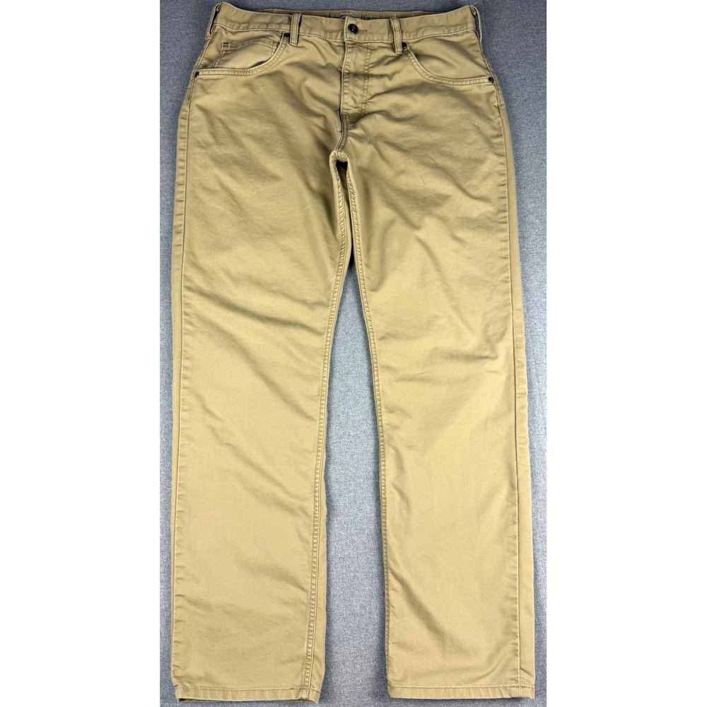 Patagonia Mens Pants 34x32 Straight Fit Khaki Organic Cotton Outdoor Hiking